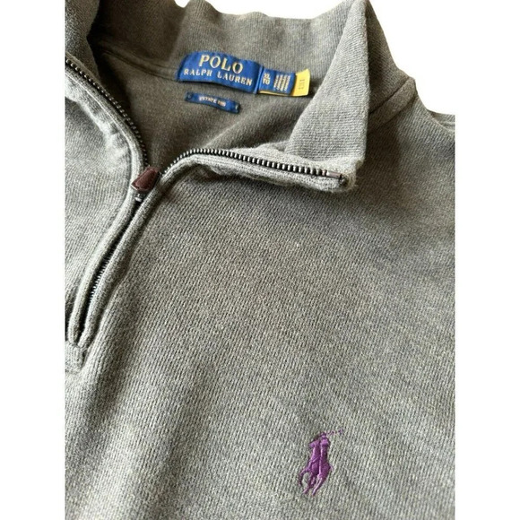 Polo Ralph Lauren Sweater Mens XL Pullover Green Purple Estate Rib Extra Large - Picture 2 of 5